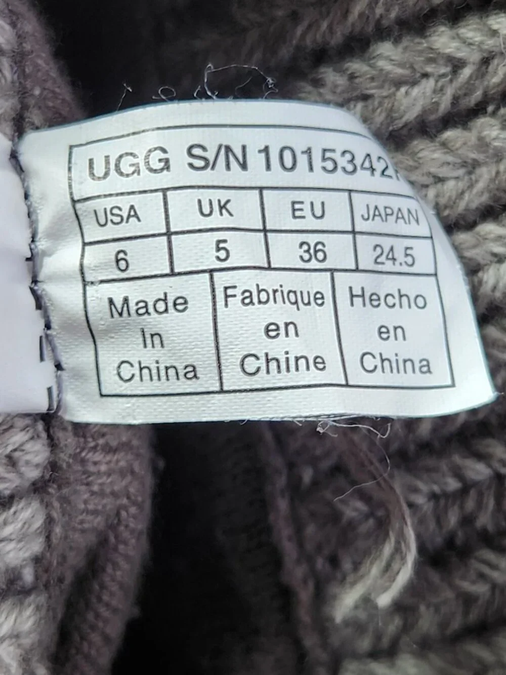 UGG Lottie Knit Girls Gray Boots Size 6